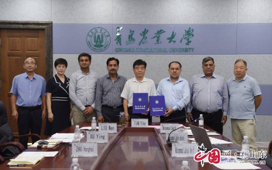 近日，青島農(nóng)業(yè)大學(xué)與巴基斯坦費(fèi)薩拉巴德農(nóng)業(yè)大學(xué)舉行交流會(huì)議，青島農(nóng)業(yè)大學(xué)副校長(zhǎng)田義軻出席，巴基斯坦費(fèi)薩拉巴德農(nóng)業(yè)大學(xué)校長(zhǎng)伊卡爾·阿罕默德·汗線上出席會(huì)議，來(lái)校訪問的該校科研、